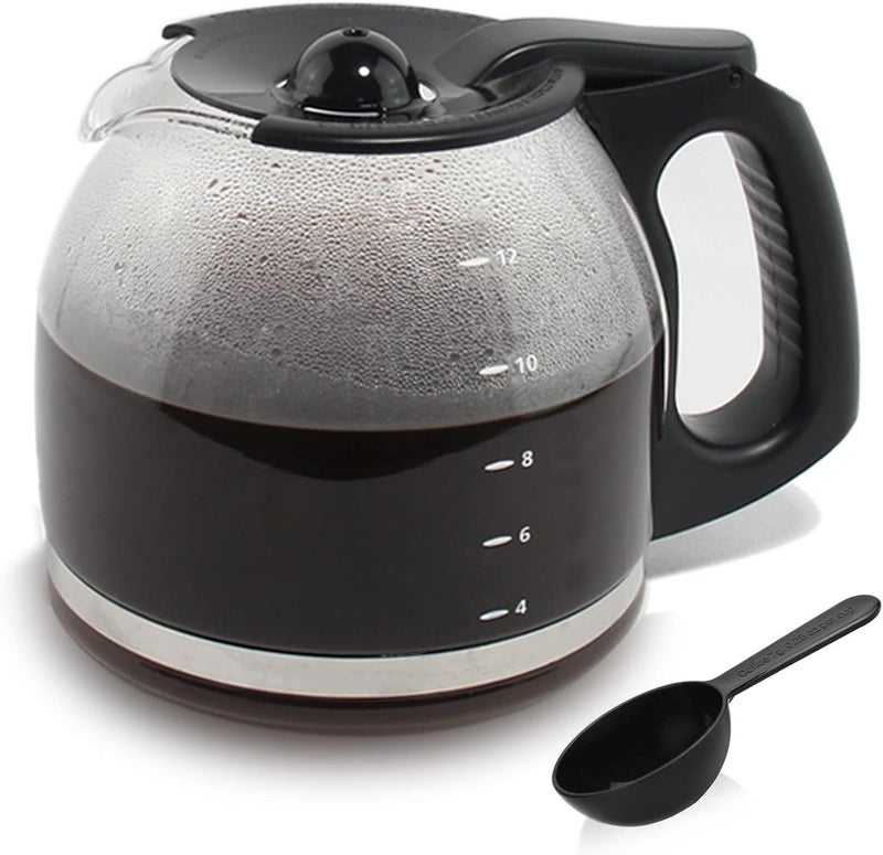 Cestlaive 12-Cup Replacement Coffee Carafe Compatible with Mr. Coffee Coffee maker Pot, Replace Part# PLD12 PLD12-RB Series, Black Handle - Image 1